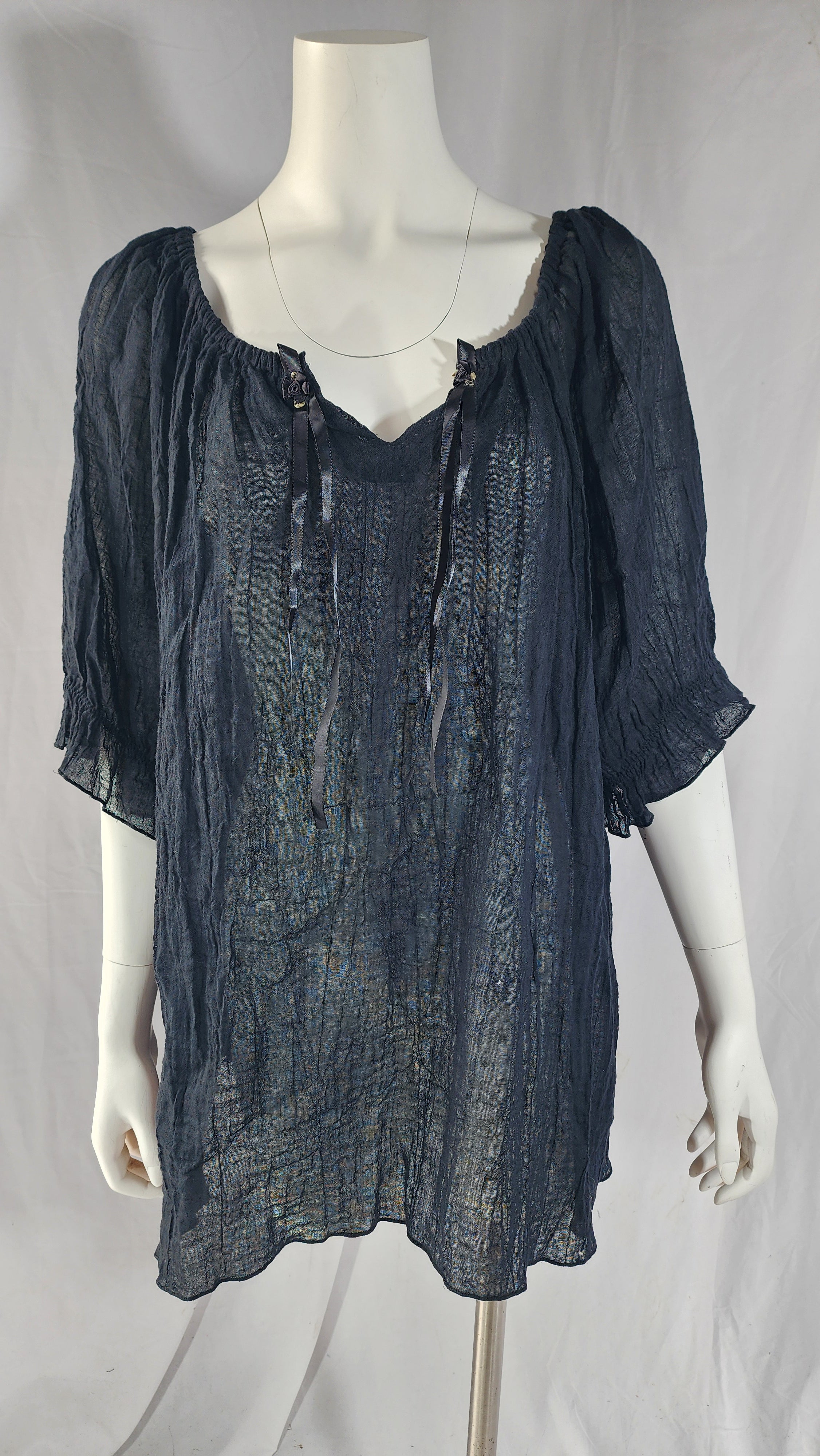 Short Sleeve Peasant Blouse