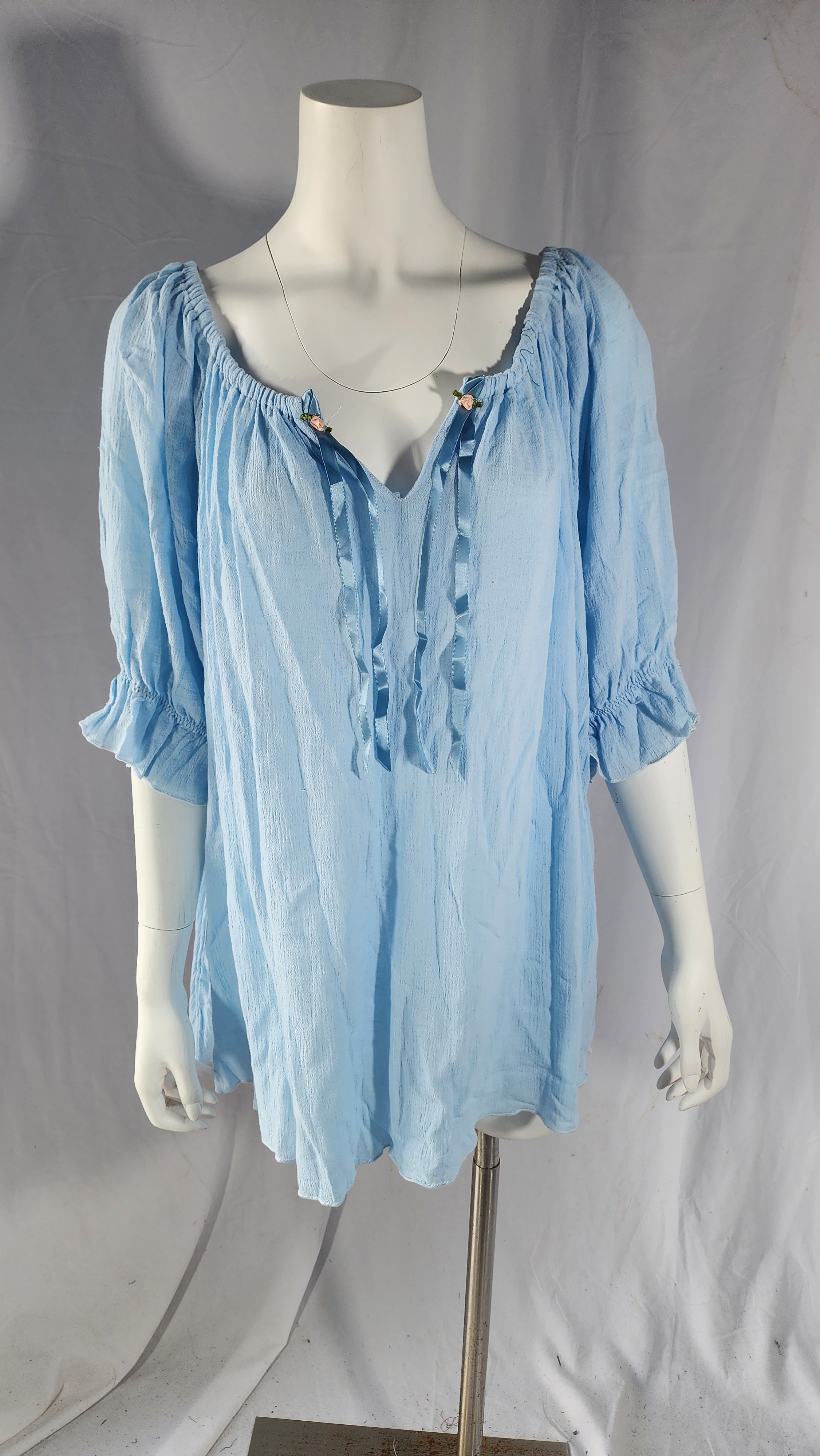 Short Sleeve Peasant Blouse