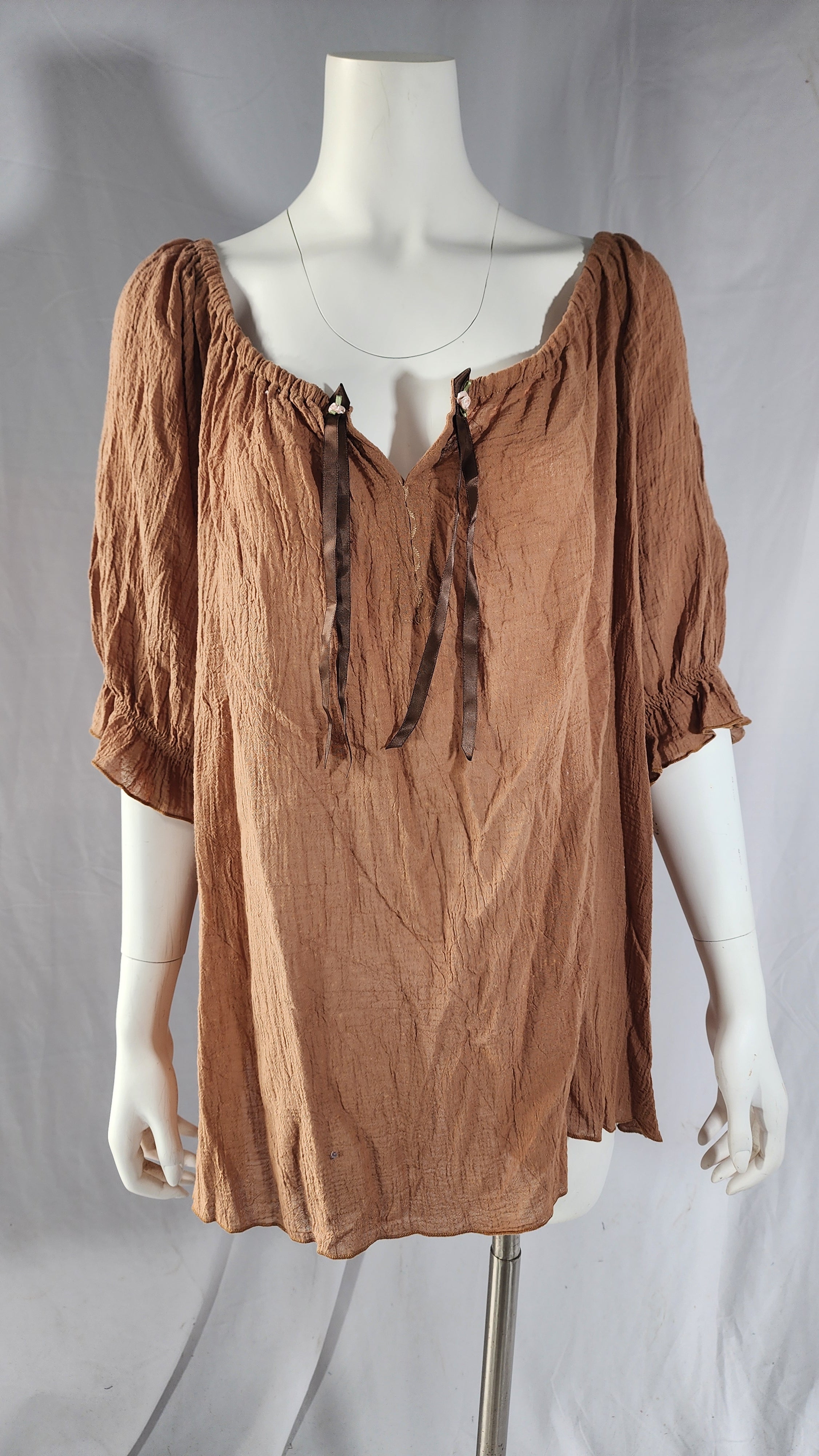 Short Sleeve Peasant Blouse