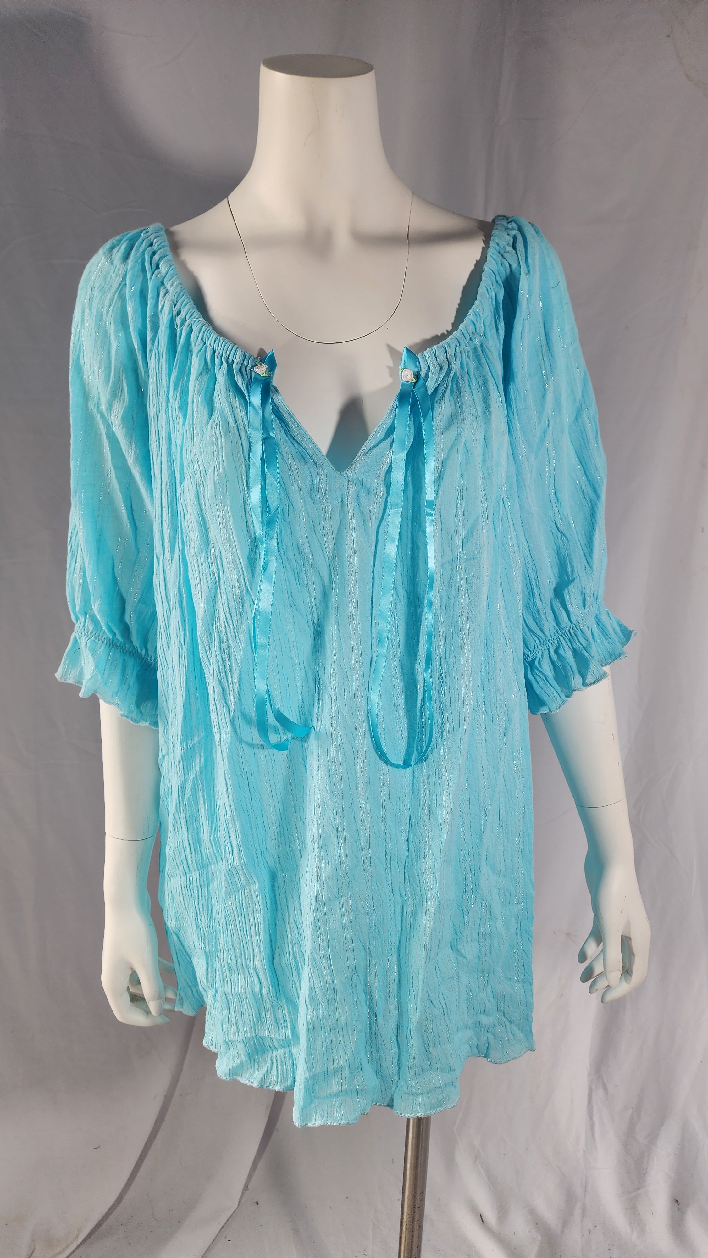 Short Sleeve Peasant Blouse