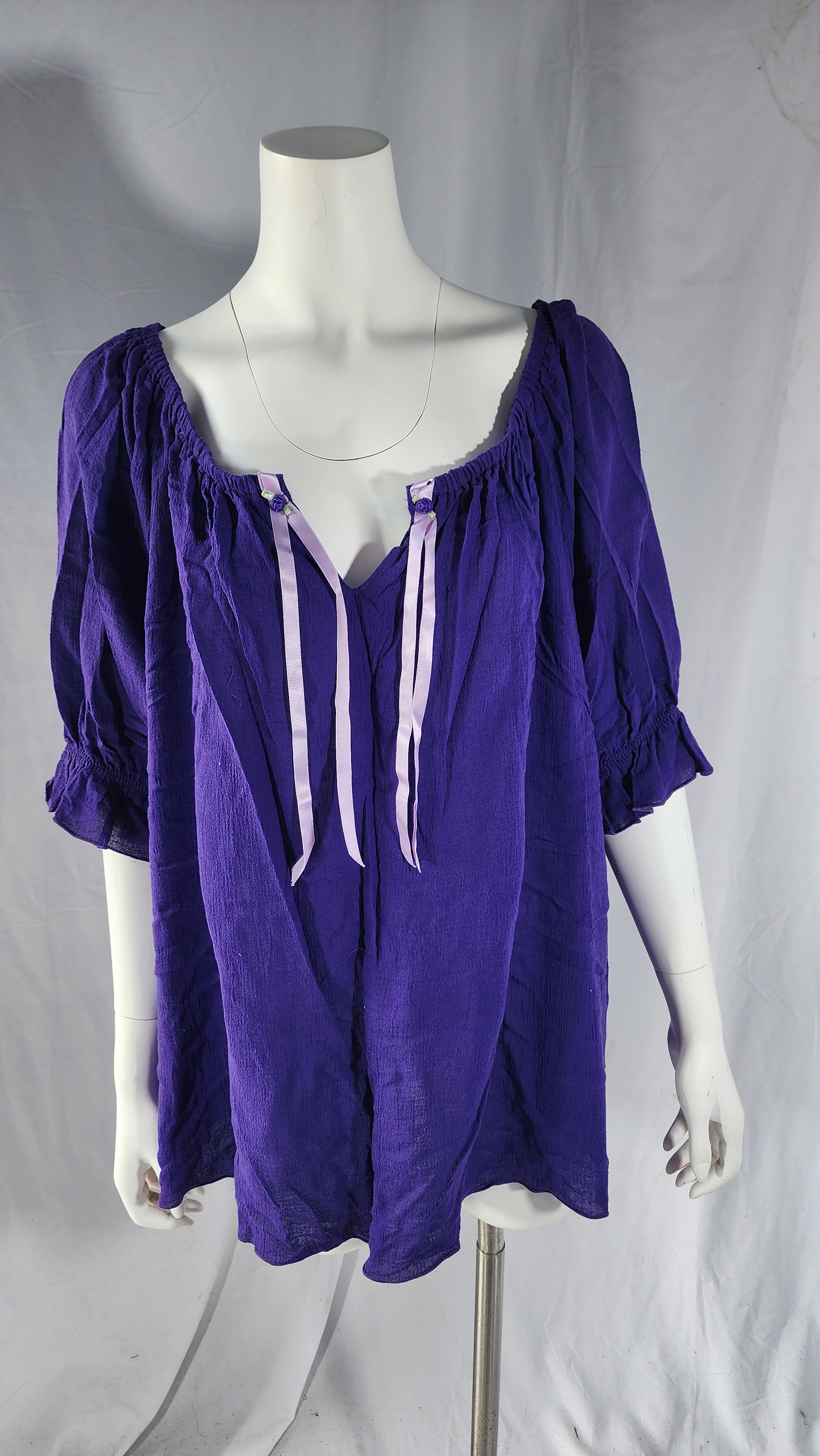 Short Sleeve Peasant Blouse