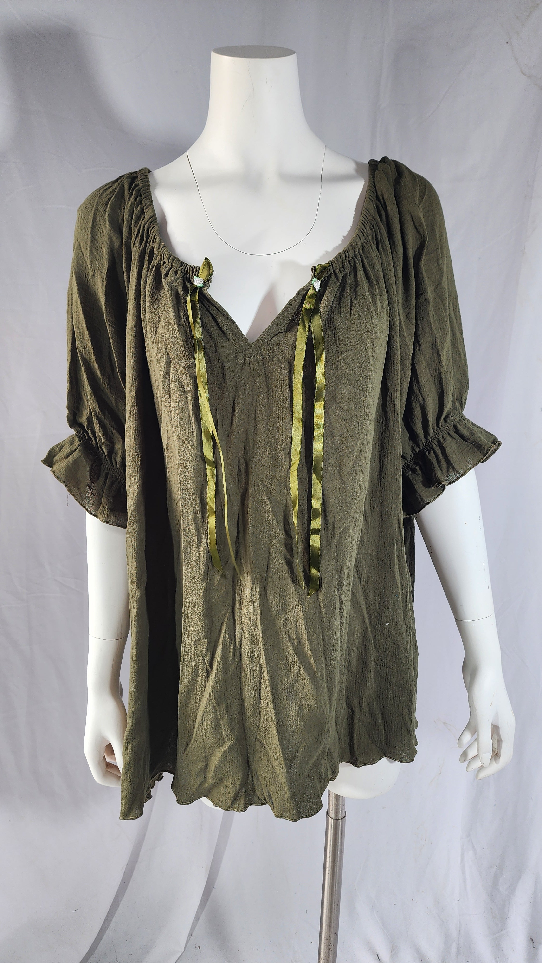 Short Sleeve Peasant Blouse