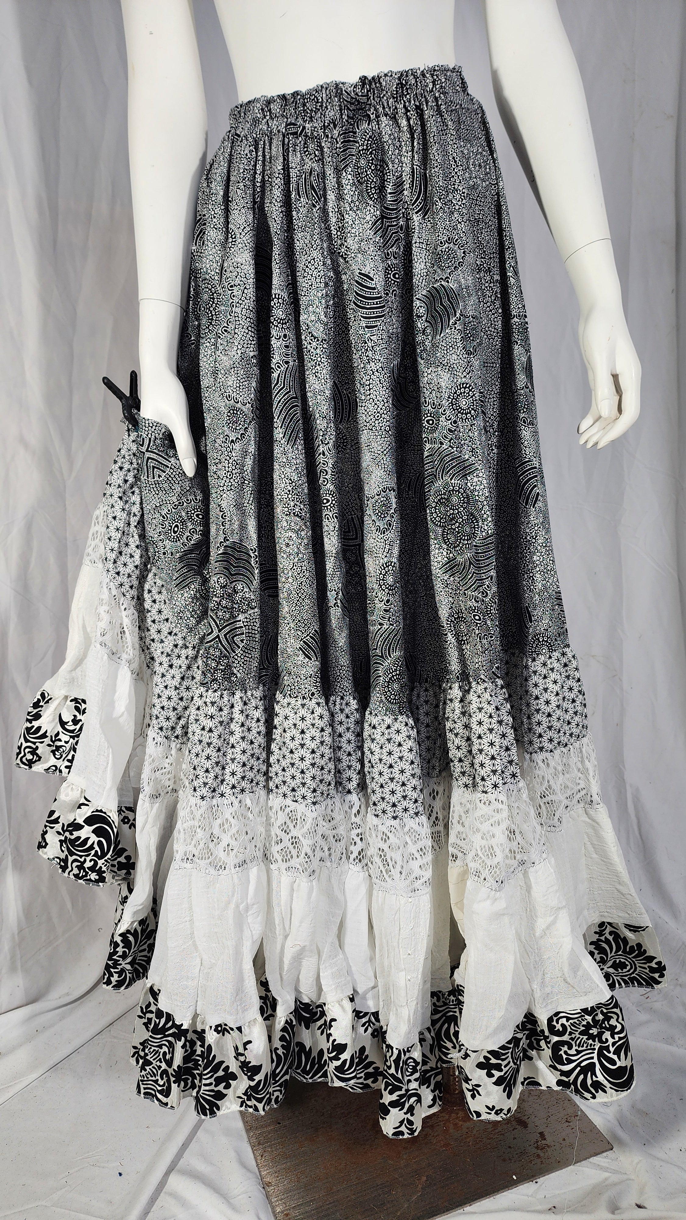 Black Printed Liz Skirts