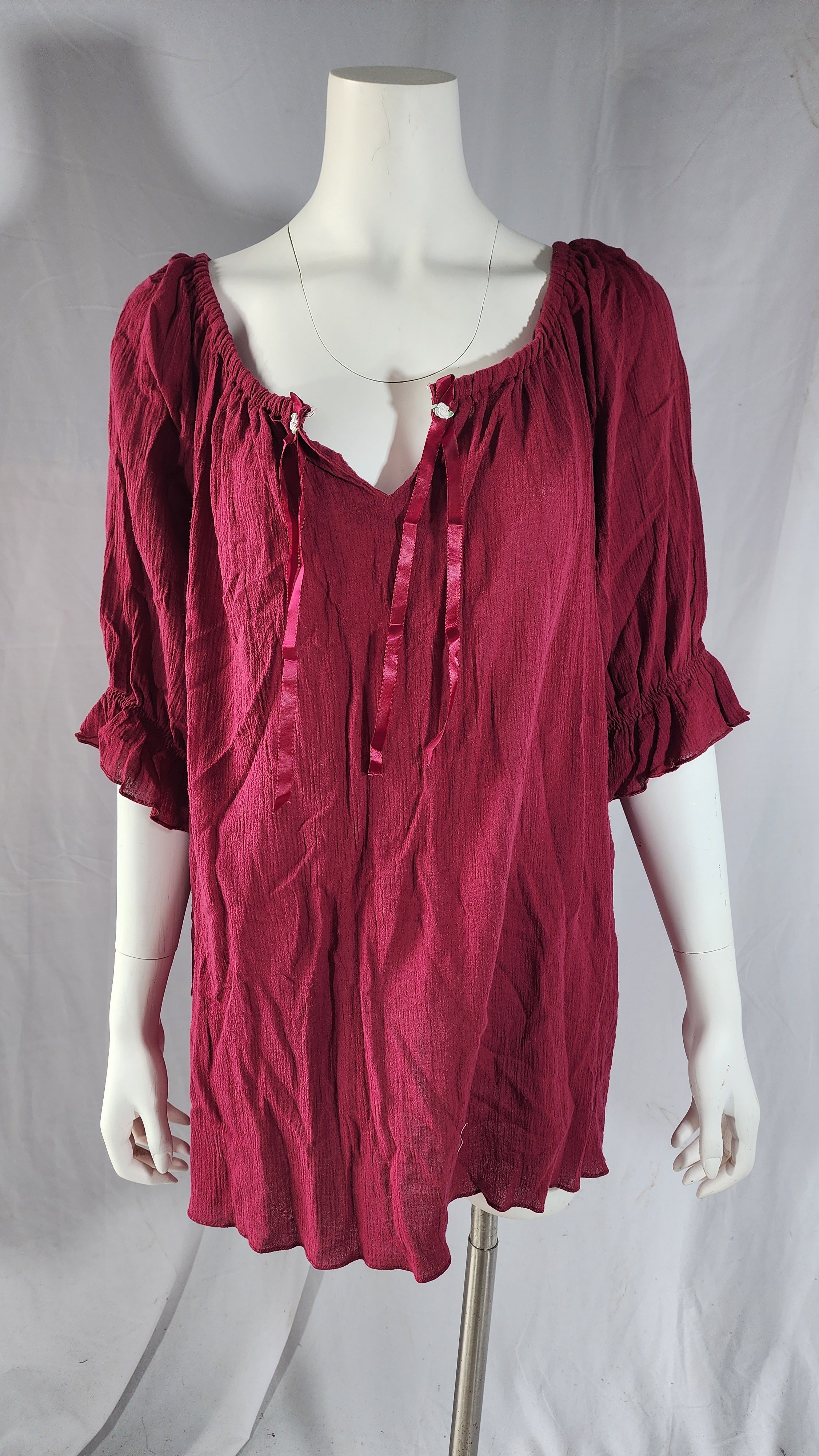 Short Sleeve Peasant Blouse