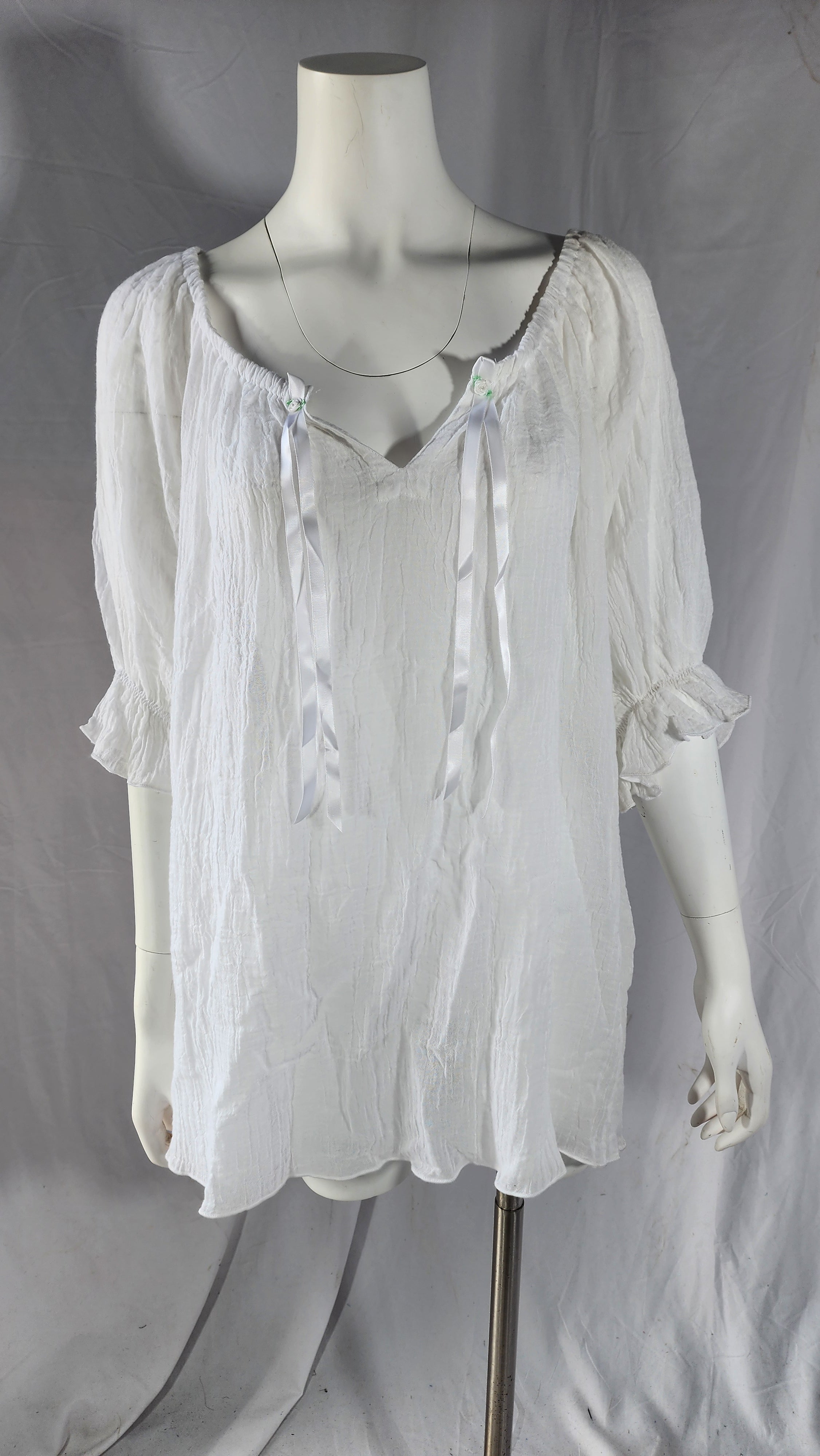 Short Sleeve Peasant Blouse