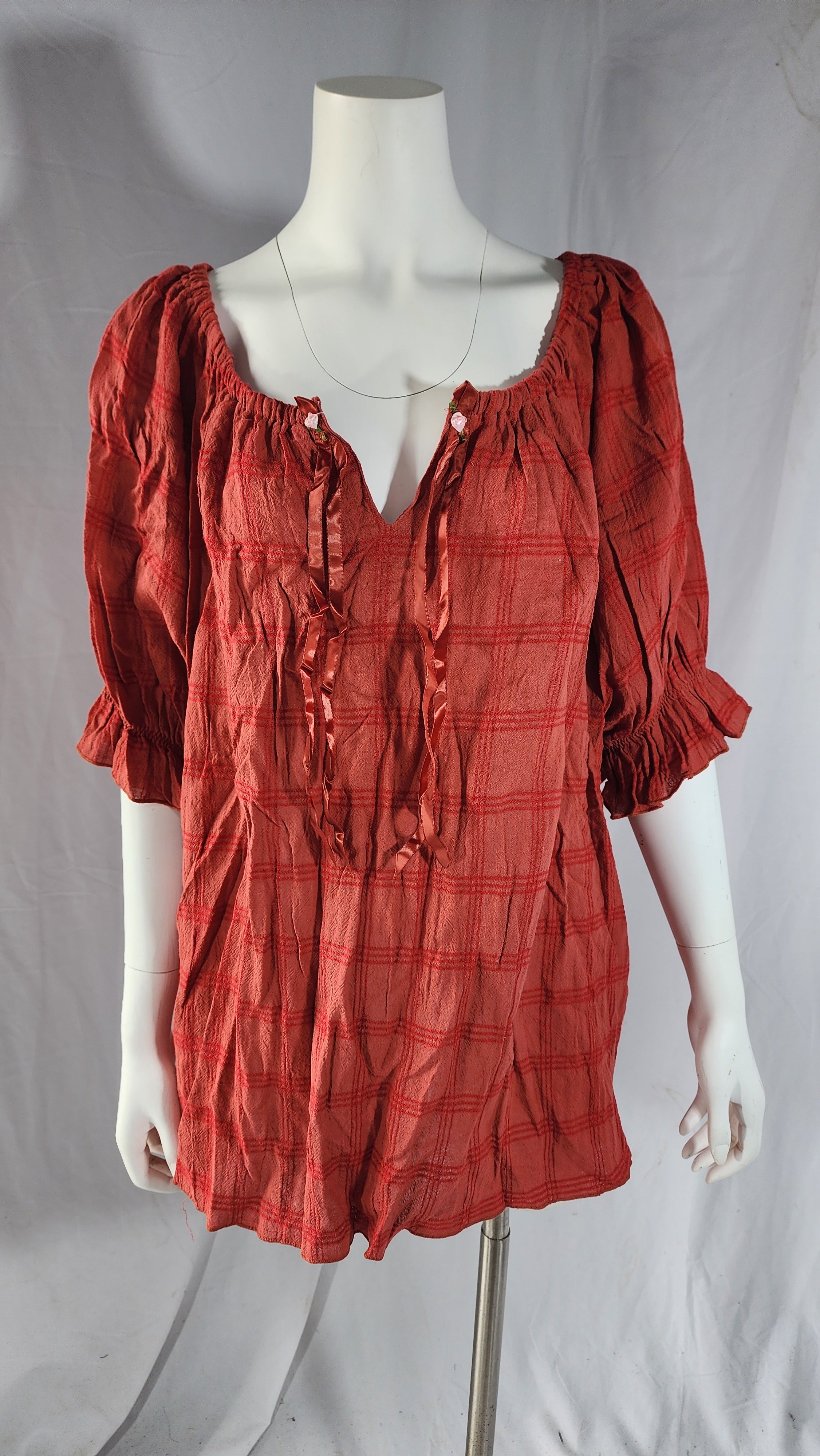 Short Sleeve Peasant Blouse