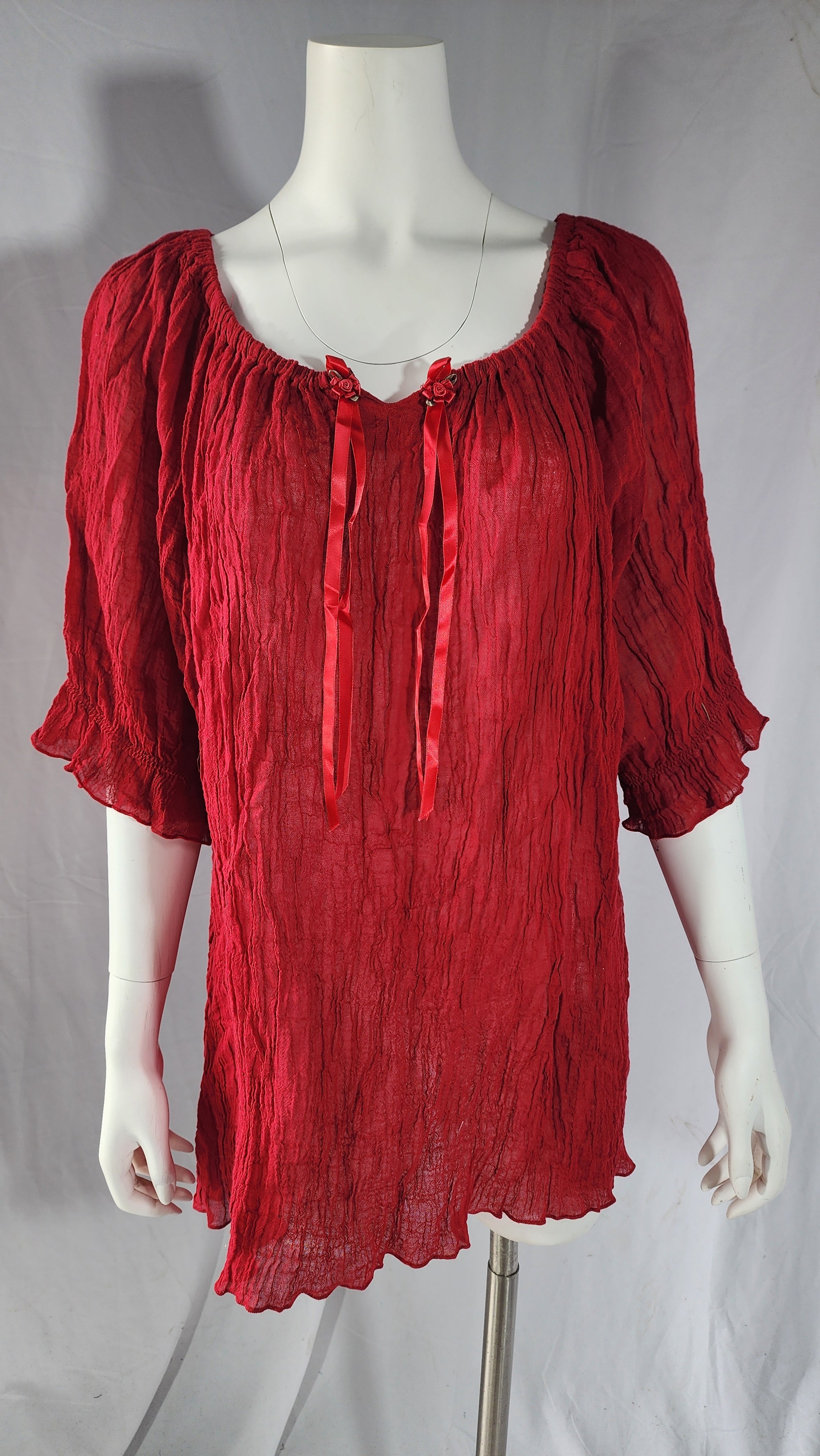 Short Sleeve Peasant Blouse