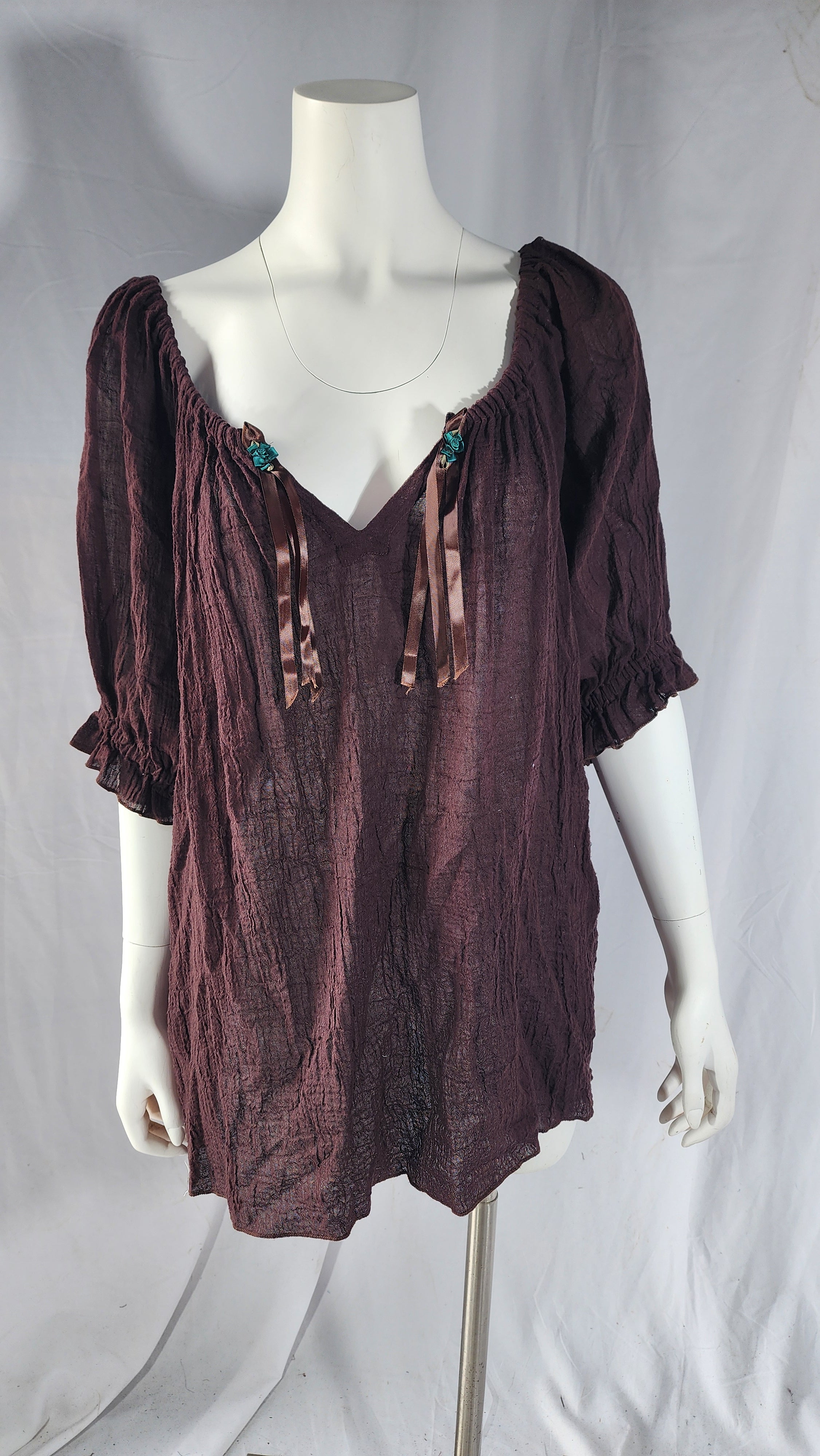 Short Sleeve Peasant Blouse