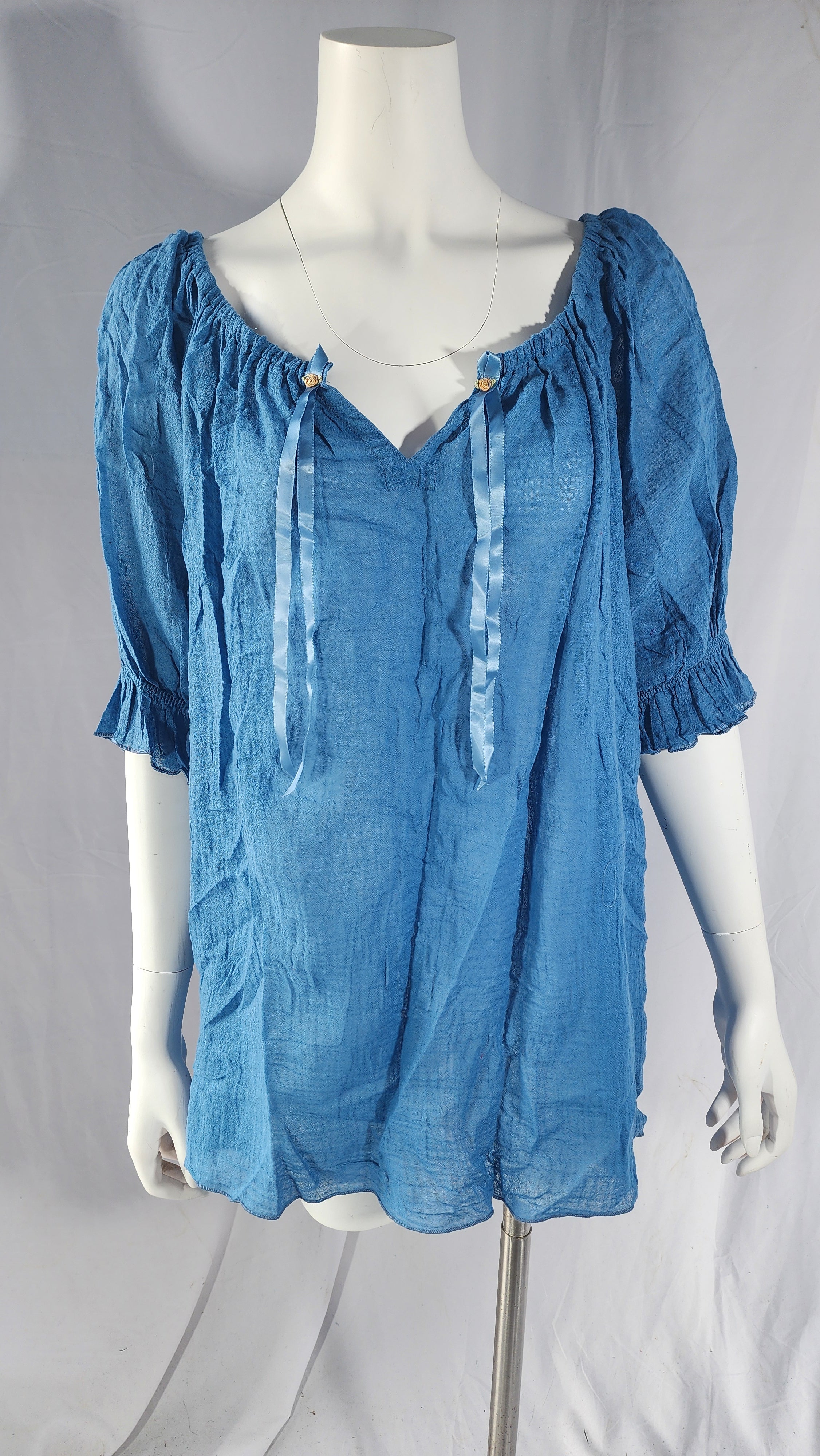 Short Sleeve Peasant Blouse